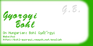 gyorgyi bohl business card